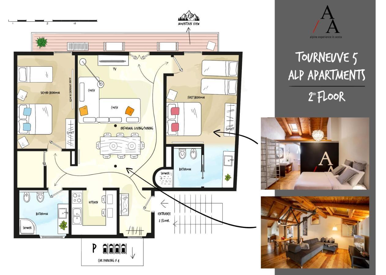 Alp Apartments Ski & Bike - Tourneuve5 Аоста Экстерьер фото