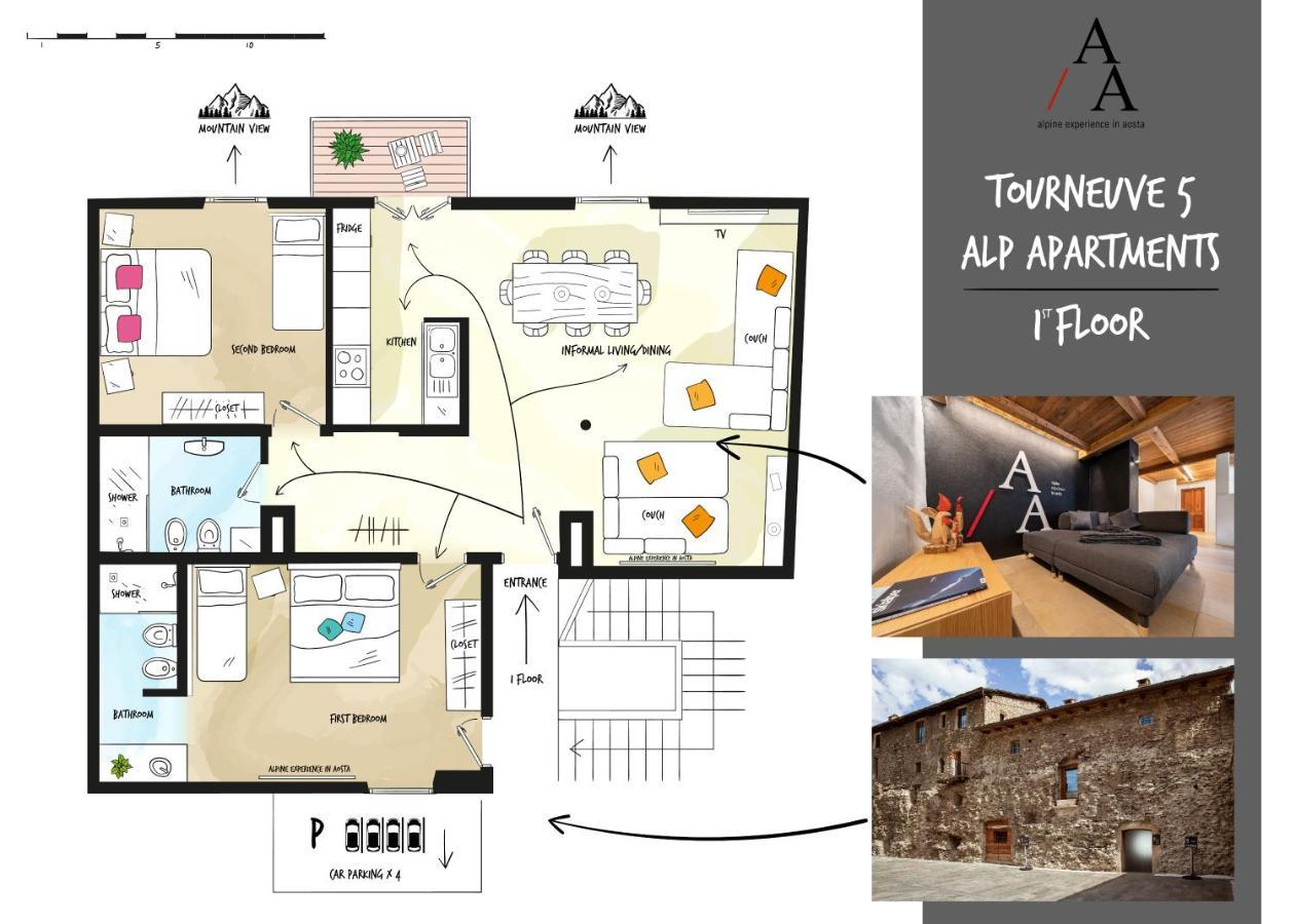 Alp Apartments Ski & Bike - Tourneuve5 Аоста Экстерьер фото